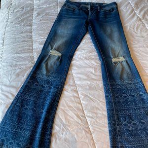 Mavi "Peace” Flare Stretch Mid-Rise Jeans